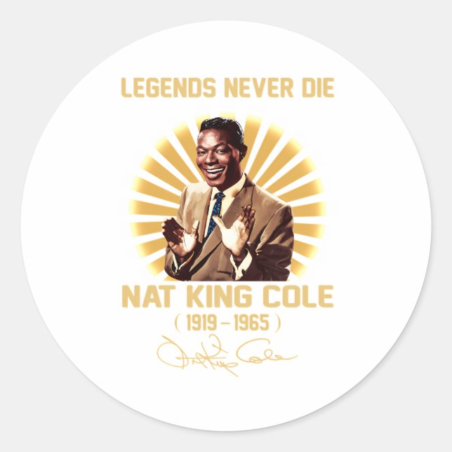 Nat King Cole Classic Round Sticker (Front)
