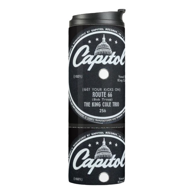 "Nat King Cole-Get your kicks-rt 66-" Thermal Tumbler (Rotated Left)