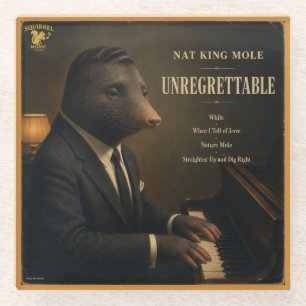 Nat King Mole: a Parody Glass Coaster