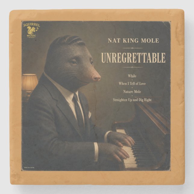 Nat King Mole Album: a Parody Stone Coaster (Front)