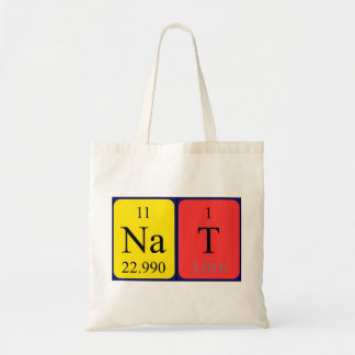 Nat periodic table name tote bag