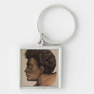 Natai, a Maori chief from Bream Bay, New Zealand Key Ring