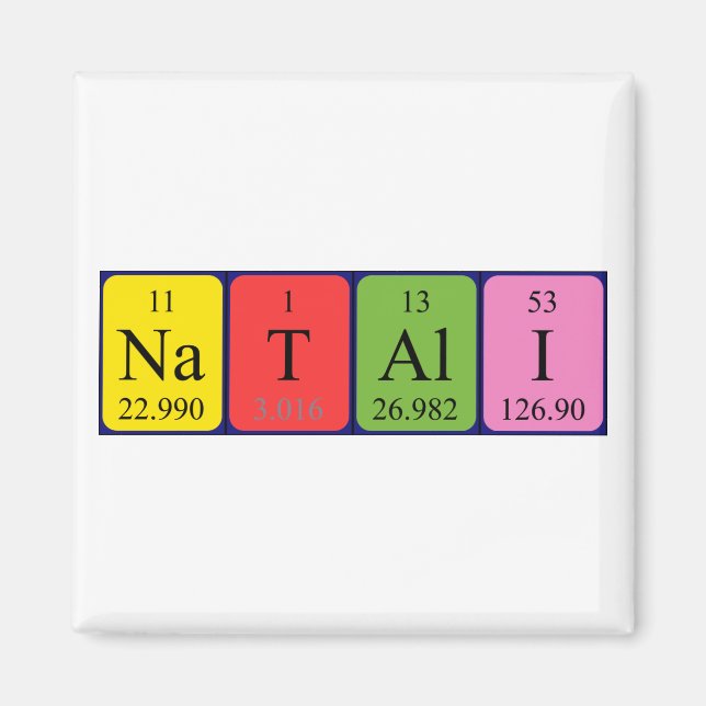 Natali periodic table name magnet (Front)