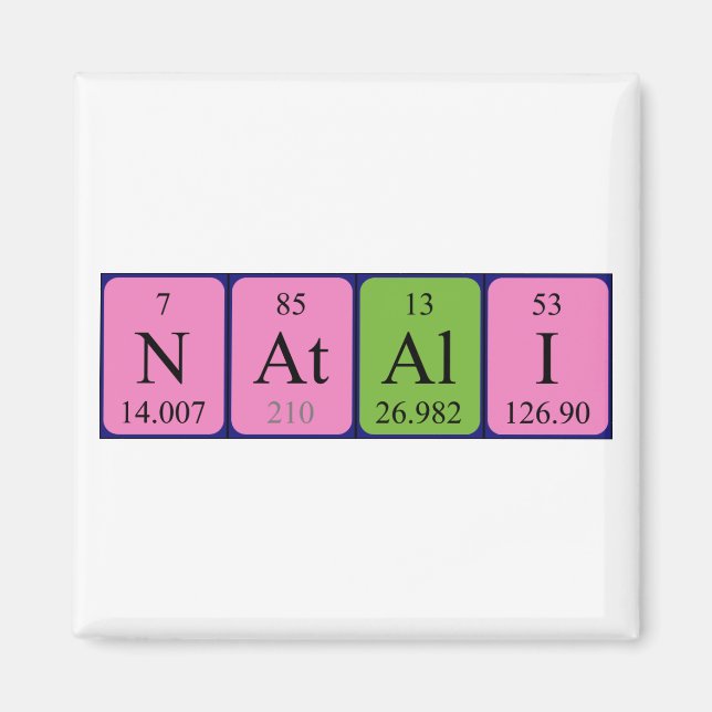 Natali periodic table name magnet (Front)