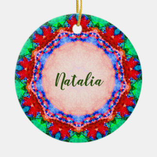 NATALIA Christmas Fractal Personalised  Ceramic Tree Decoration