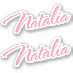 Natalia Decorative Name in Pink x2 Sticker