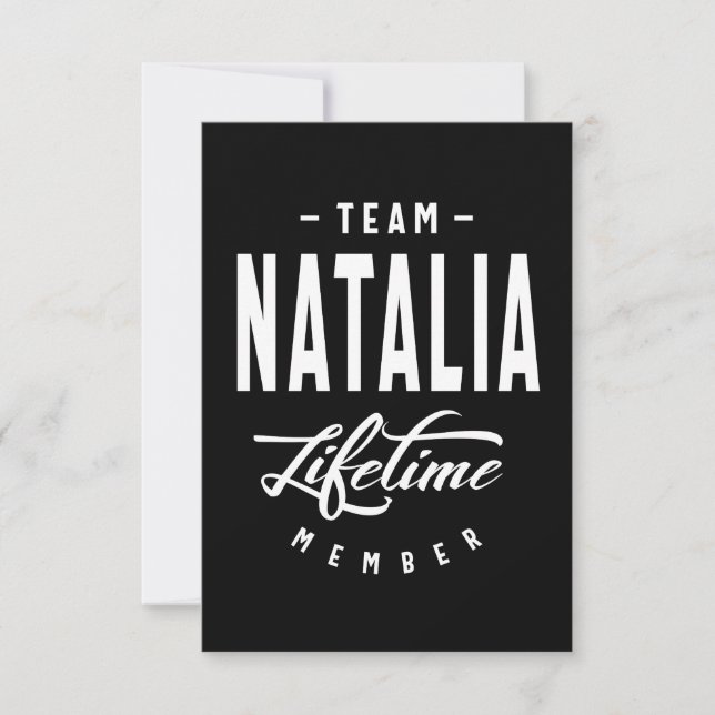 Natalia Personalised Name Birthday Gift RSVP Card (Front)