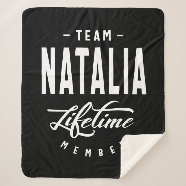 Natalia Personalised Name Birthday Gift Sherpa Blanket (Front)