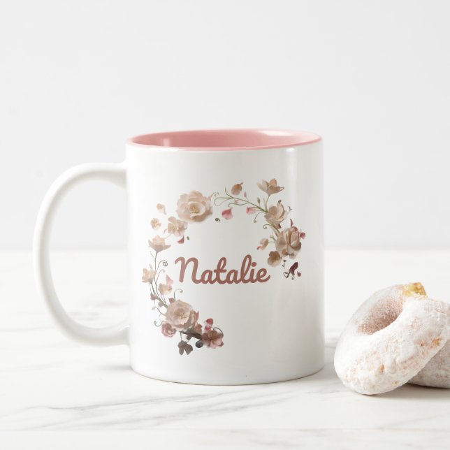 Natalie Floral Mug (With Donut)