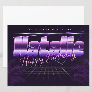 Natalie Name First name purla retro card Birthday