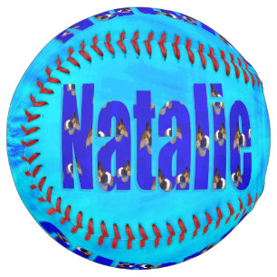 Natalie Name Logo On Blue, Softball