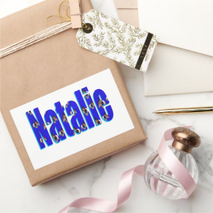 'Natalie' Name Made From Guinea Pigs, Rectangular Sticker
