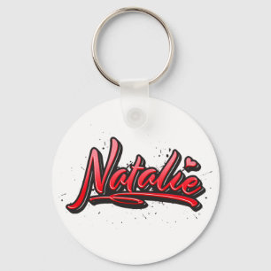 Natalie red Heart Graffiti Key Supporting Ring