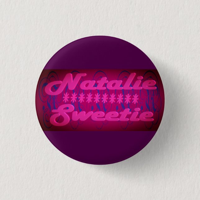 Natalie Sweetie design deep purple  3 Cm Round Badge (Front)