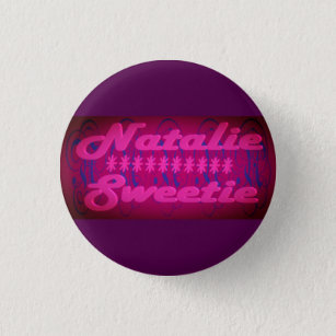 Natalie Sweetie design deep purple  3 Cm Round Badge
