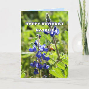 Natalie Texas Bluebonnet Happy Birthday Card