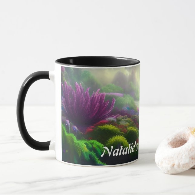 Natalie's Morning Tea Personalised Customisable Mug (With Donut)