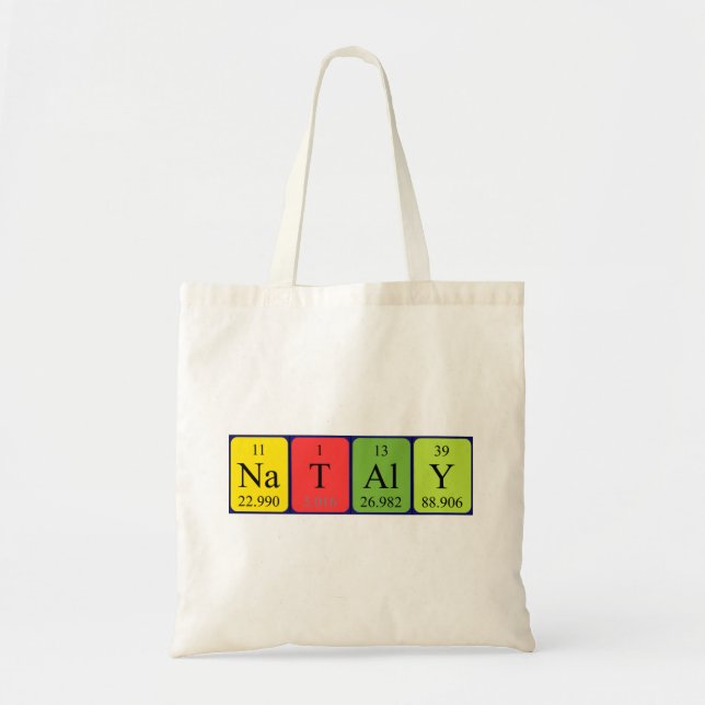 Nataly periodic table name tote bag (Front)