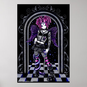 Natasha Gothic Pink Tattoo Angel Poster