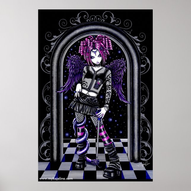 Natasha Gothic Pink Tattoo Angel Poster (Front)