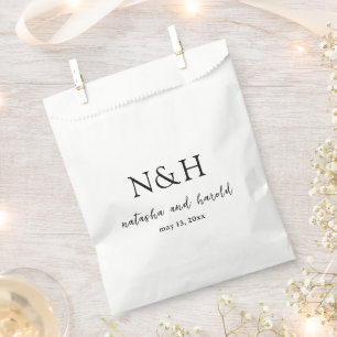 Natasha Monogram Modern Wedding Favour Bags