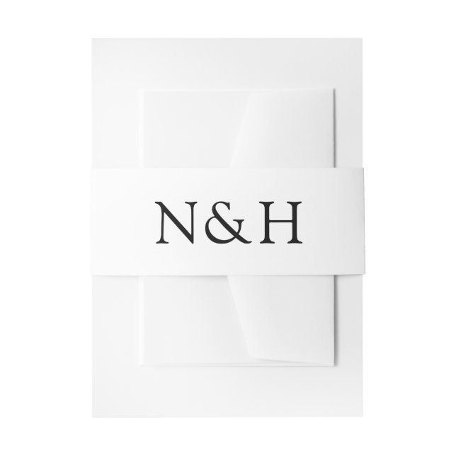 Natasha Monogram Modern Wedding Invitation Belly Band (Front Example)