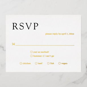 Natasha Monogram Modern Wedding RSVP Card