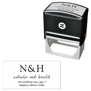 Natasha Monogram Modern Wedding Self-inking Stamp