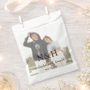 Natasha Photo Monogram Modern Wedding Favour Bags
