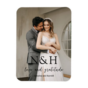 Natasha Photo Monogram Modern Wedding Magnet