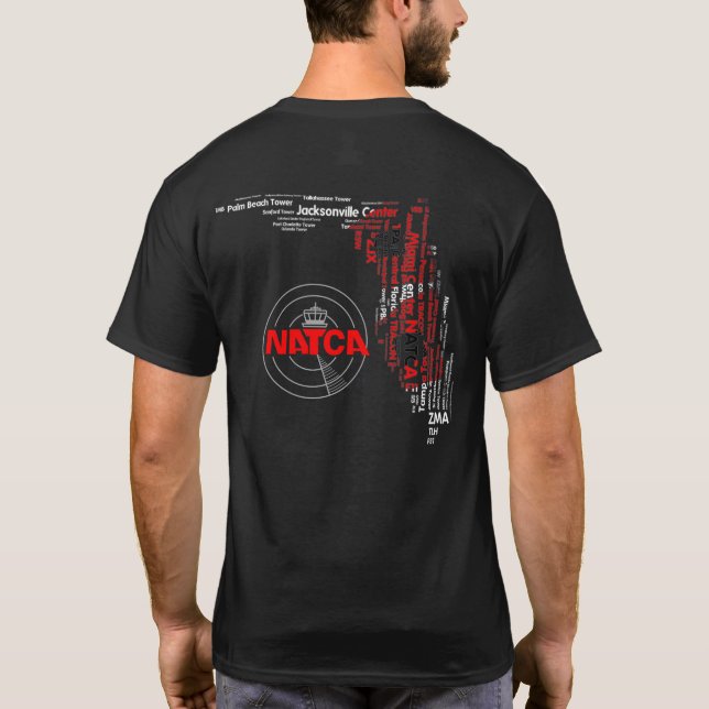 NATCA Florida Facilities with Hurricane Flag T-Shirt (Back)
