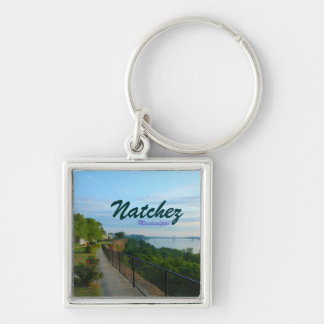 Natchez Mississippi Bluffs at Sunset & MS River Key Ring