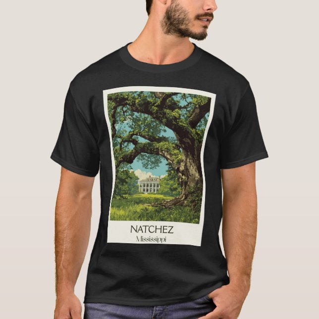 Natchez Mississippi Mansion Historic Antebellum Ar T-Shirt (Front)