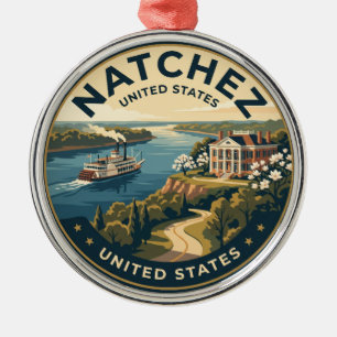 Natchez Mississippi Metal Tree Decoration
