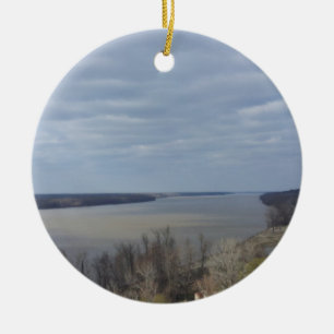 Natchez MS Mississippi River Ceramic Tree Decoration