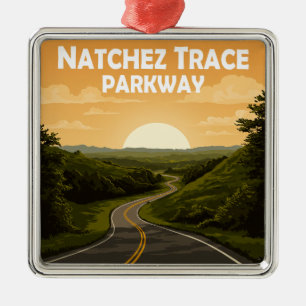 Natchez Trace Parkway Mississippi Landscape Metal Tree Decoration