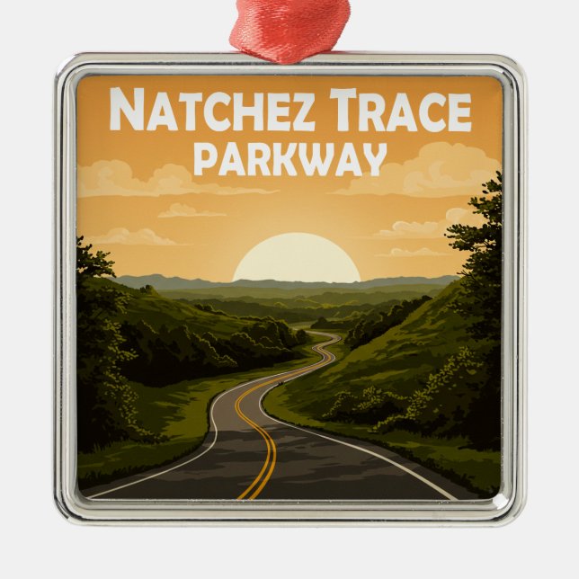 Natchez Trace Parkway Mississippi Landscape Metal Tree Decoration (Front)