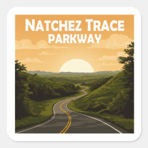 Natchez Trace Parkway Mississippi Landscape Square Sticker