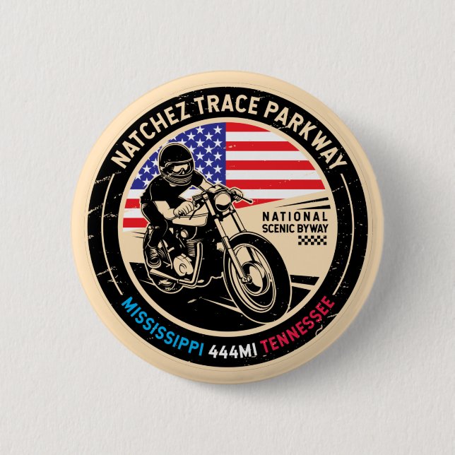 Natchez Trace Parkway National Scenic Byway 6 Cm Round Badge (Front)