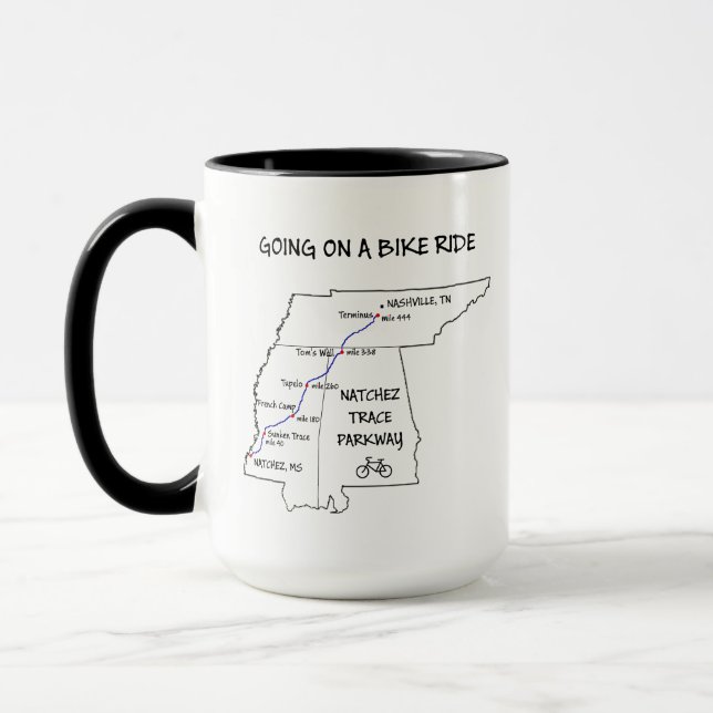 Natchez Trace Route Map Coffee Mug (Left)