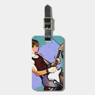 Nate and Guitar Luggage Tag