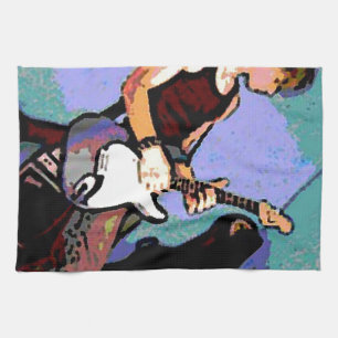 Nate and Guitar Tea Towel