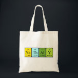 Nathaly periodic table name tote bag<br><div class="desc">Nathaly spelled out as Na Th Al Y (Sodium Thorium Aluminium Yttrium) on a bag for the scientist in you.</div>