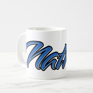 Nathan first name name blue Tasse Kaffeetasse Coffee Mug