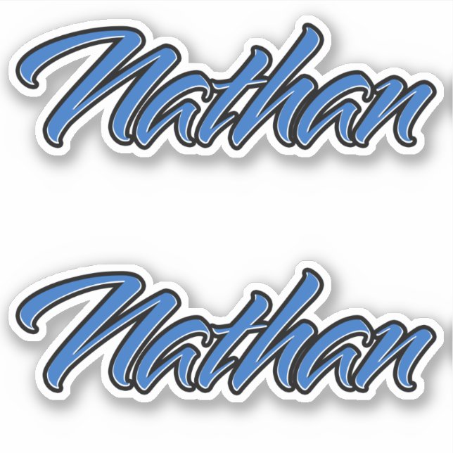 Nathan name blue sticker sticker embroiderset (Front)