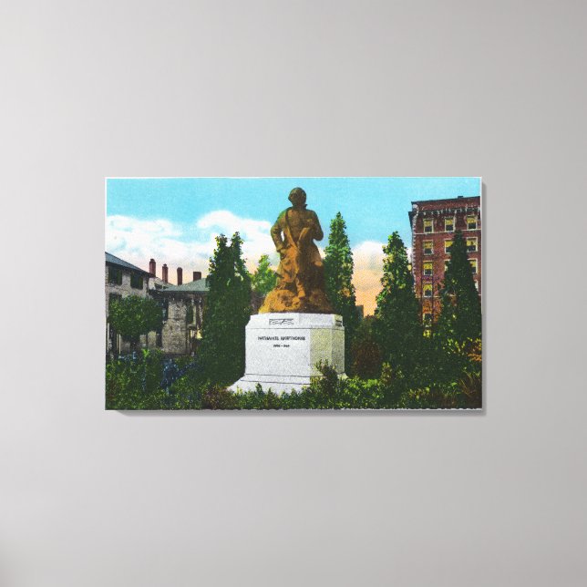 Nathaniel Hawthorne Statue View Canvas Print (Front)