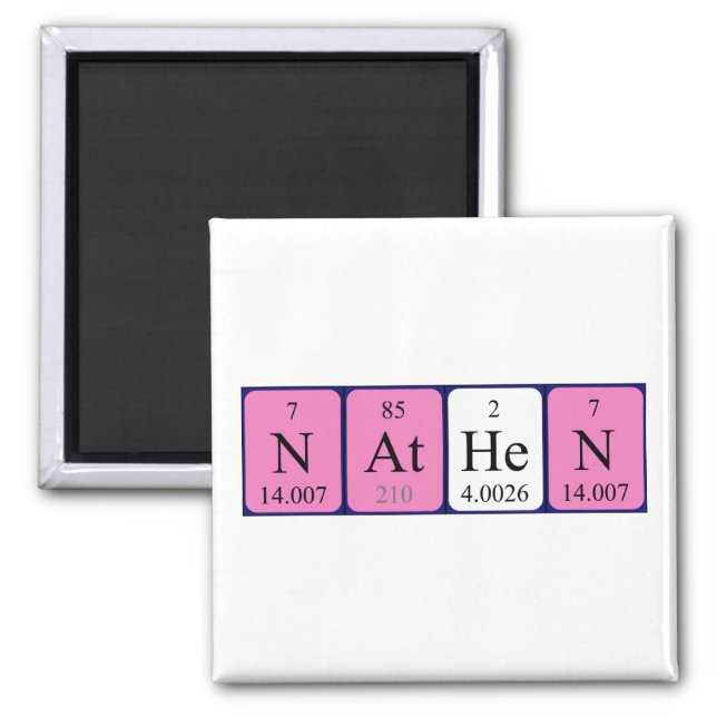 Nathen periodic table name magnet (Front)