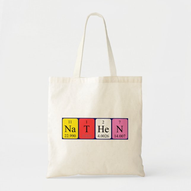 Nathen periodic table name tote bag (Front)