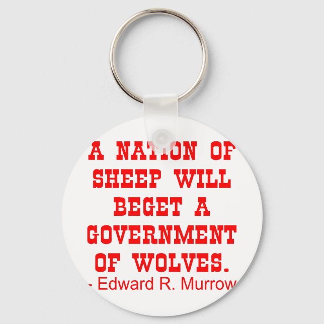 Nation Of Sheep Beget Government Of Wolves Key Ring (Front)