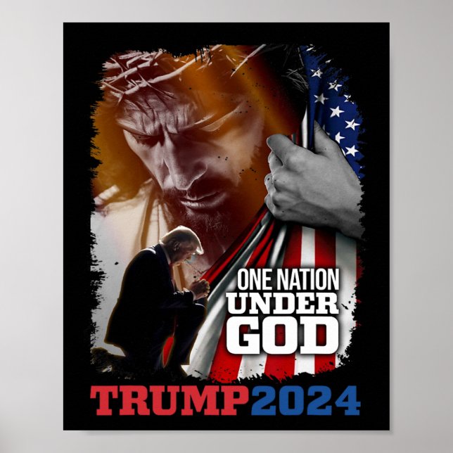 Nation Under God President Trump 2024 America Chri Poster (Front)
